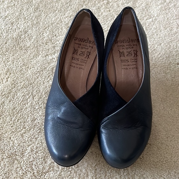 Wonders Leather Suede Mixed Material Heels | Made in Spain - Picture 6 of 16